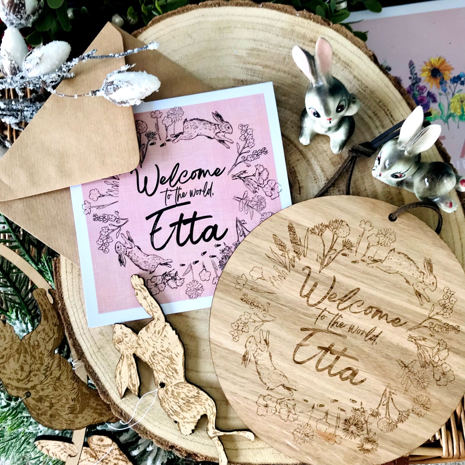 welcome-to-the-world-girl-card-sign-bunny-flowers