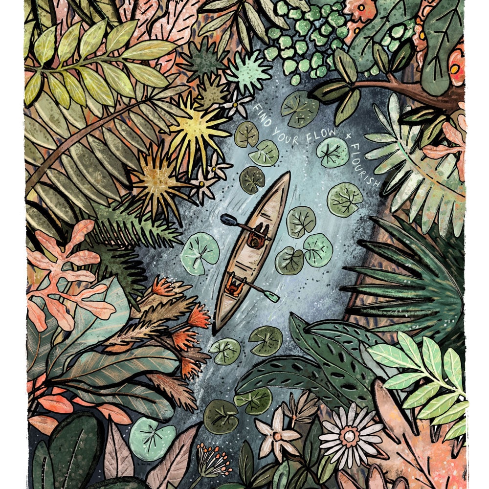 1canoe-art-print-A3-find-your-flow-and-flourish