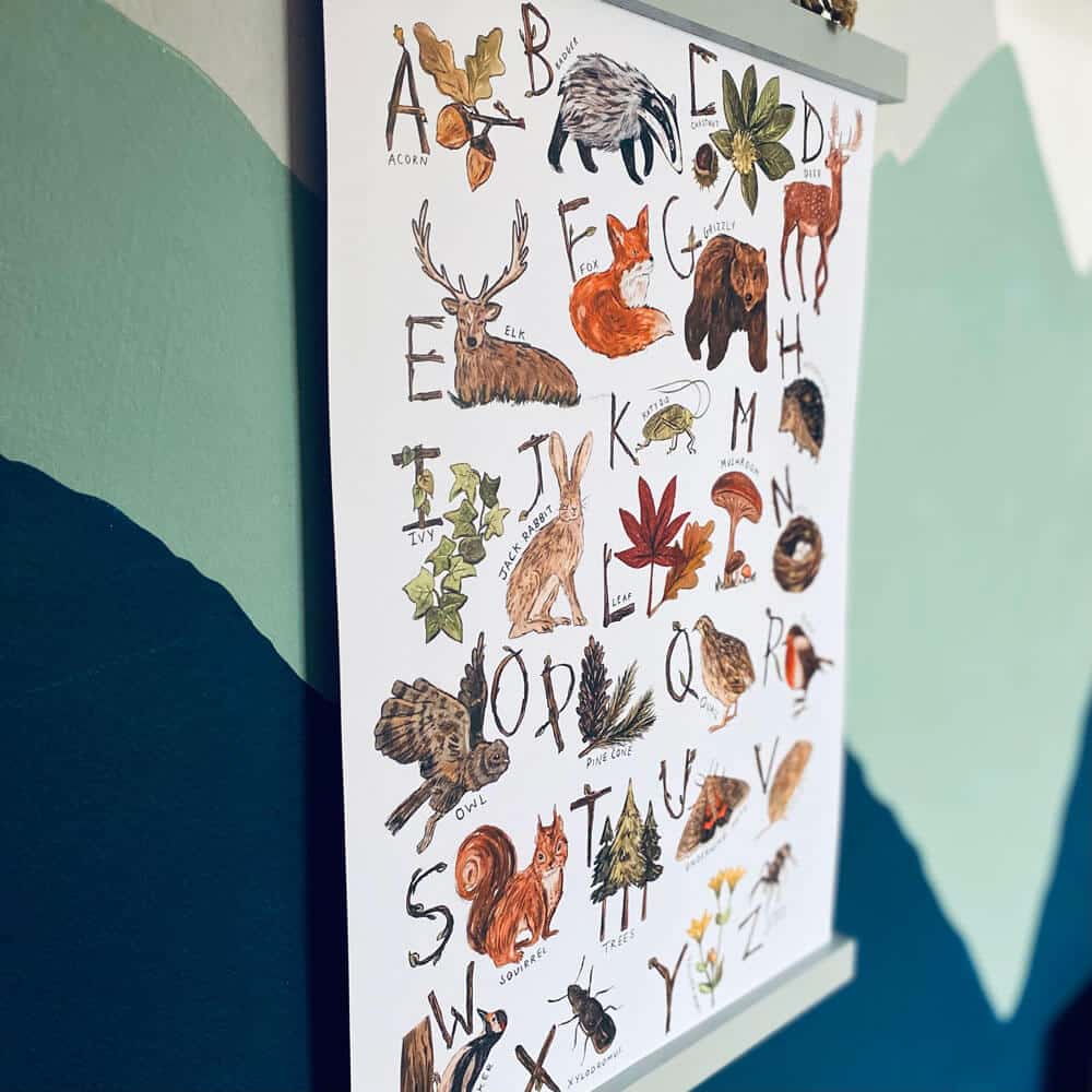 a-z-woodland-art-print