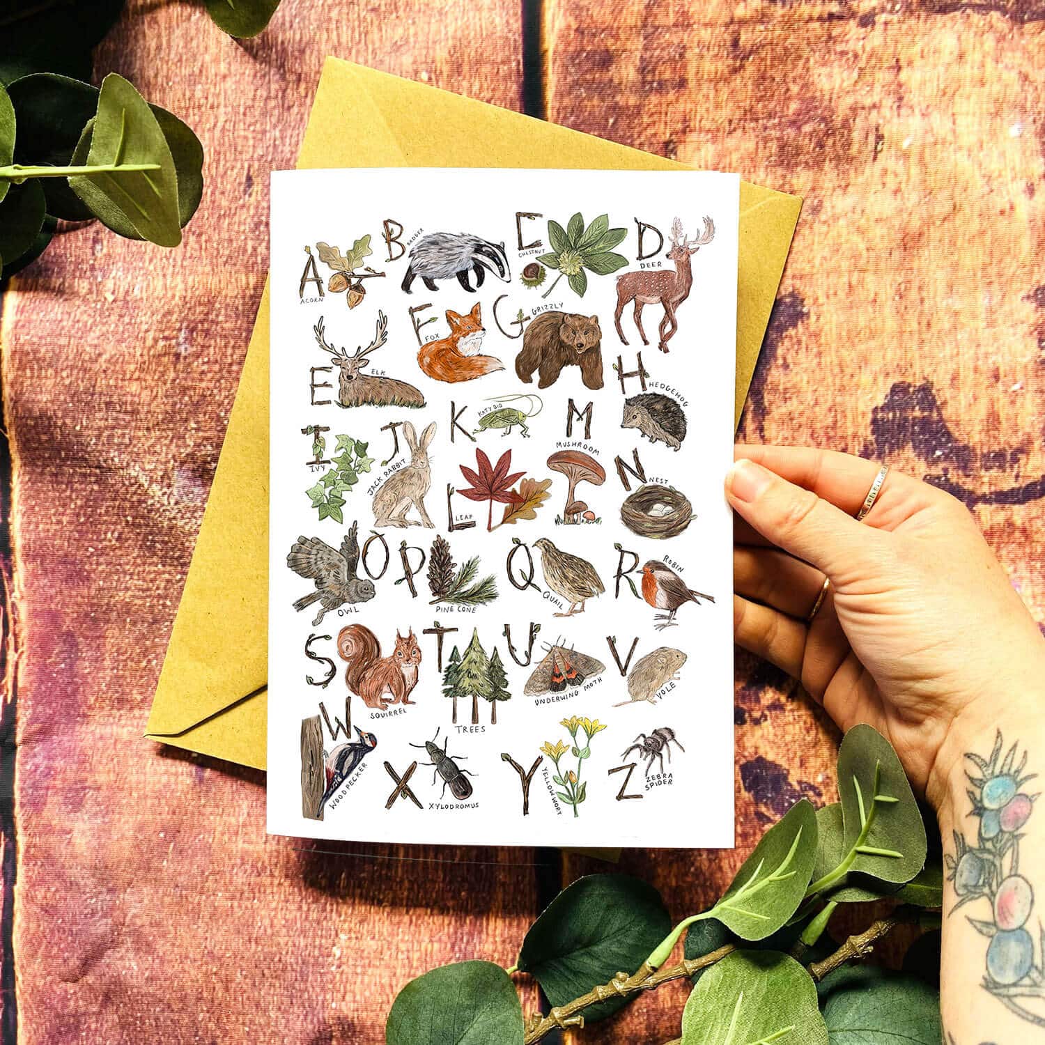woodland-alphabet-card