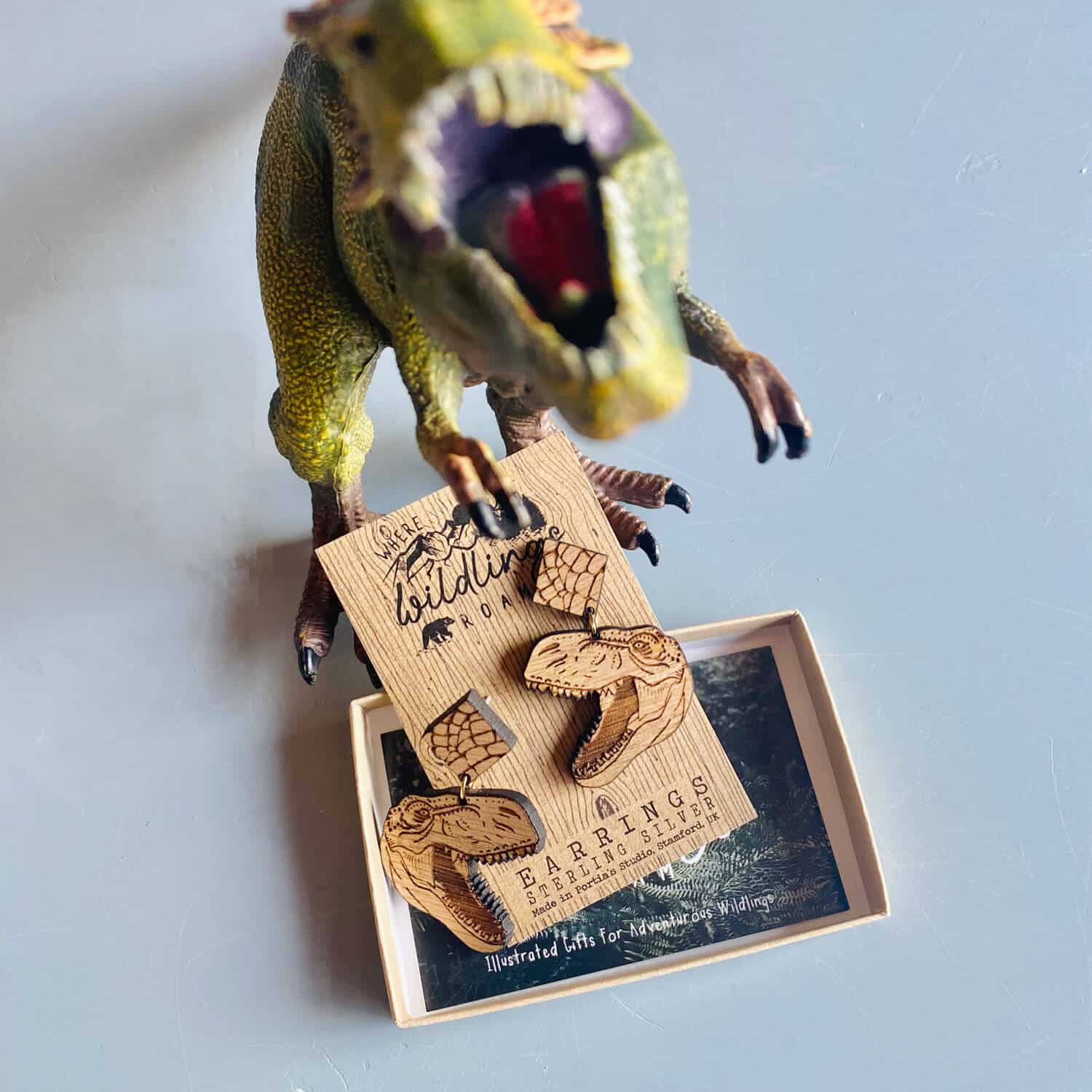 trex-earrings-wood