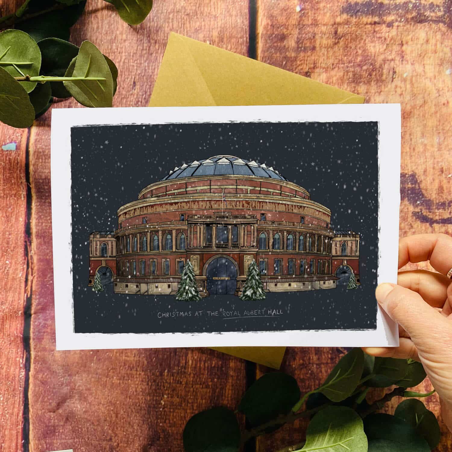 albert-hall-xmas-card-a5-landscape-card-hand
