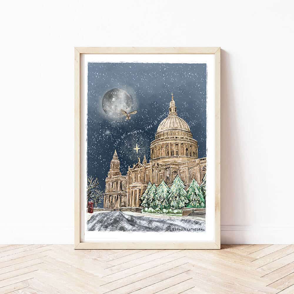 christmas-st-pauls-art-print