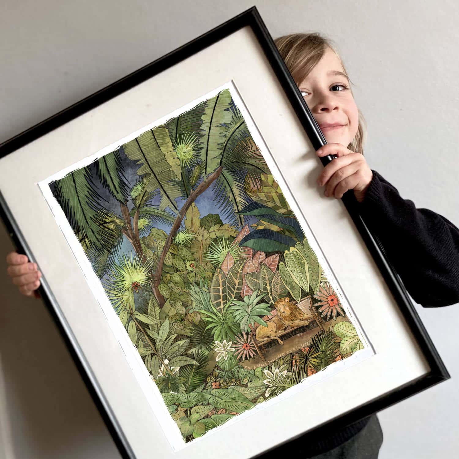 fine-a-space-you-feel-safe-lion-art-print-botanical-jungle