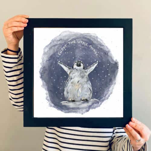 enjoy-the-little-things-square-penguin-art-print