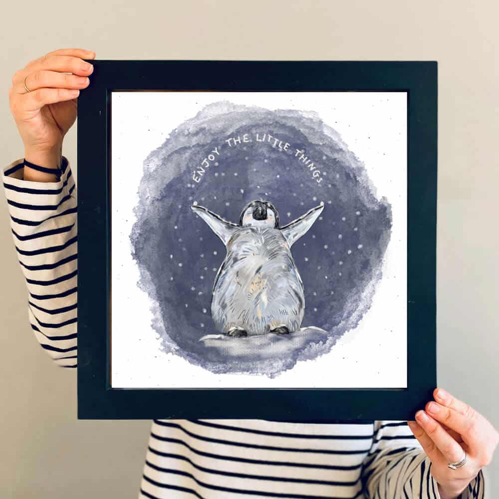 enjoy-the-little-things-square-penguin-art-print