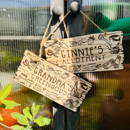 greenhouse-alloment-sign-wooden
