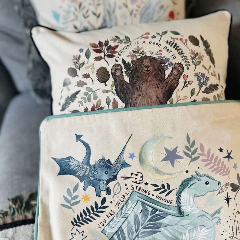 dragon-cushion affirmation cushion