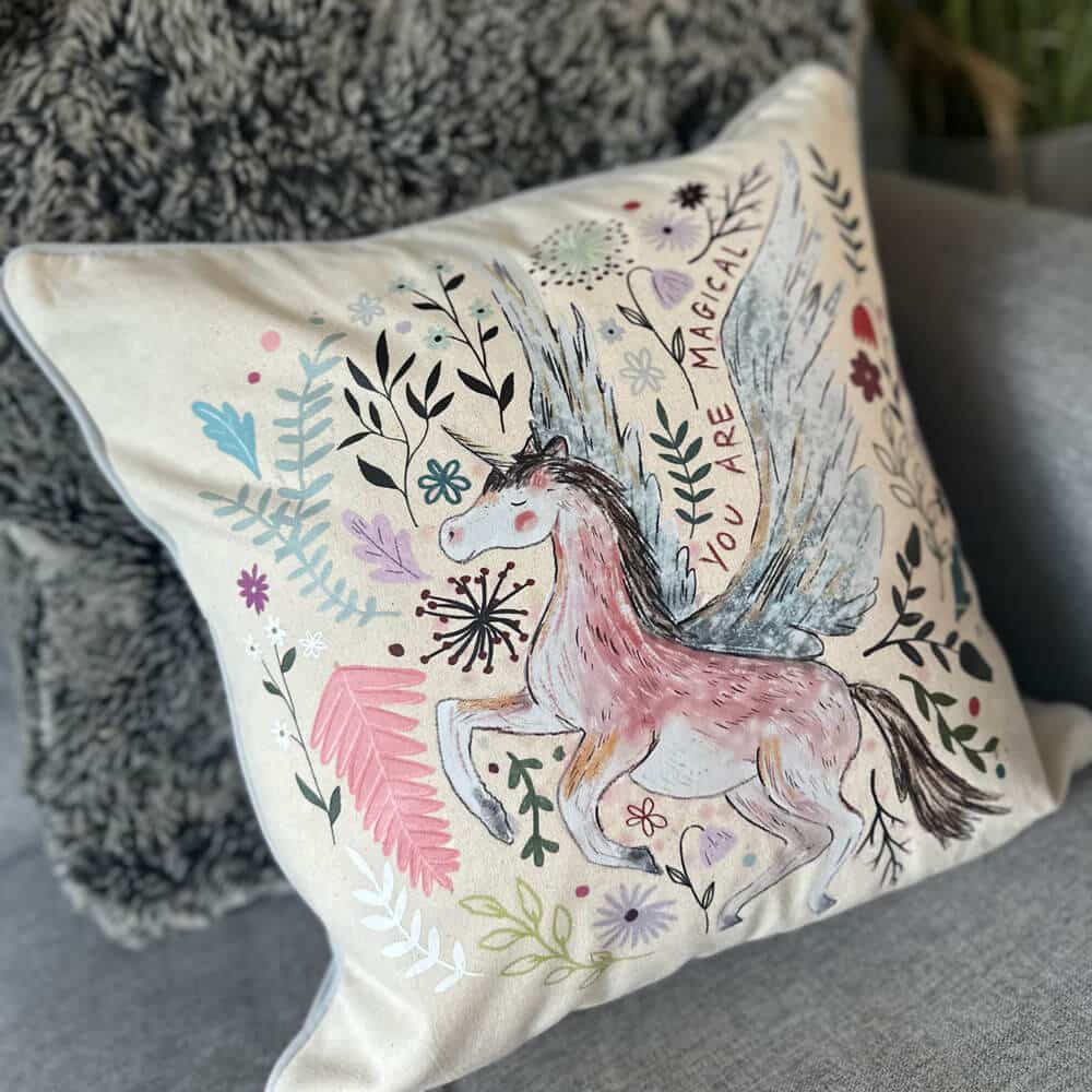 unicorn-cushion affirmation cushion