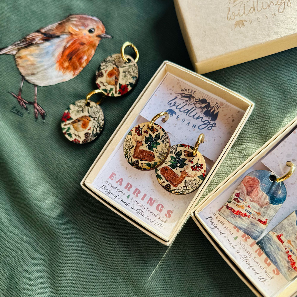earrings-reindeer-wood