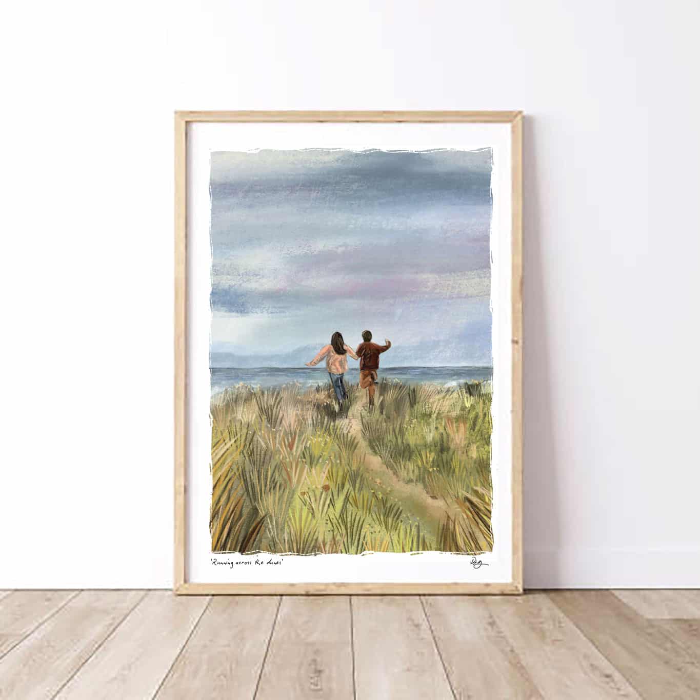 running-across-the-dunes-art-print-frame